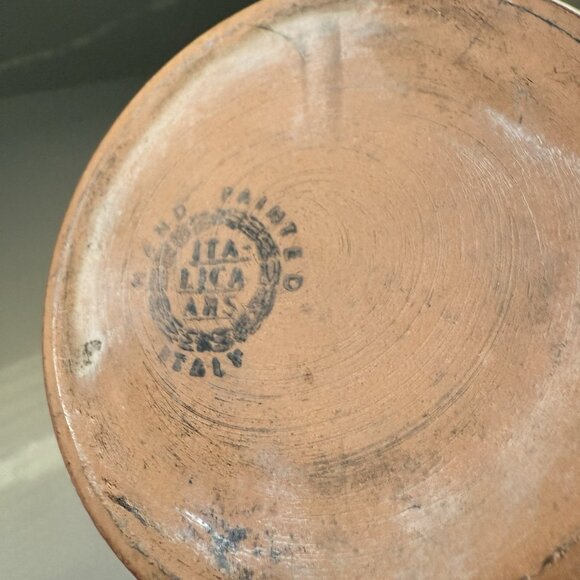 Italica ARS Pottery Vase Jug Pitcher Double Handle HandPainted Italy Mid Century - Picture 8 of 8